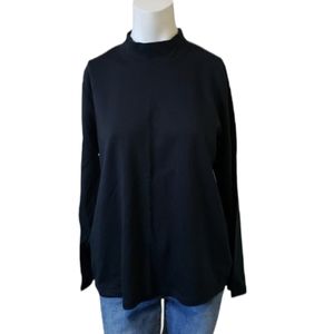 Carroll Reed Large classics vintage black long sleeve mock neck shirt